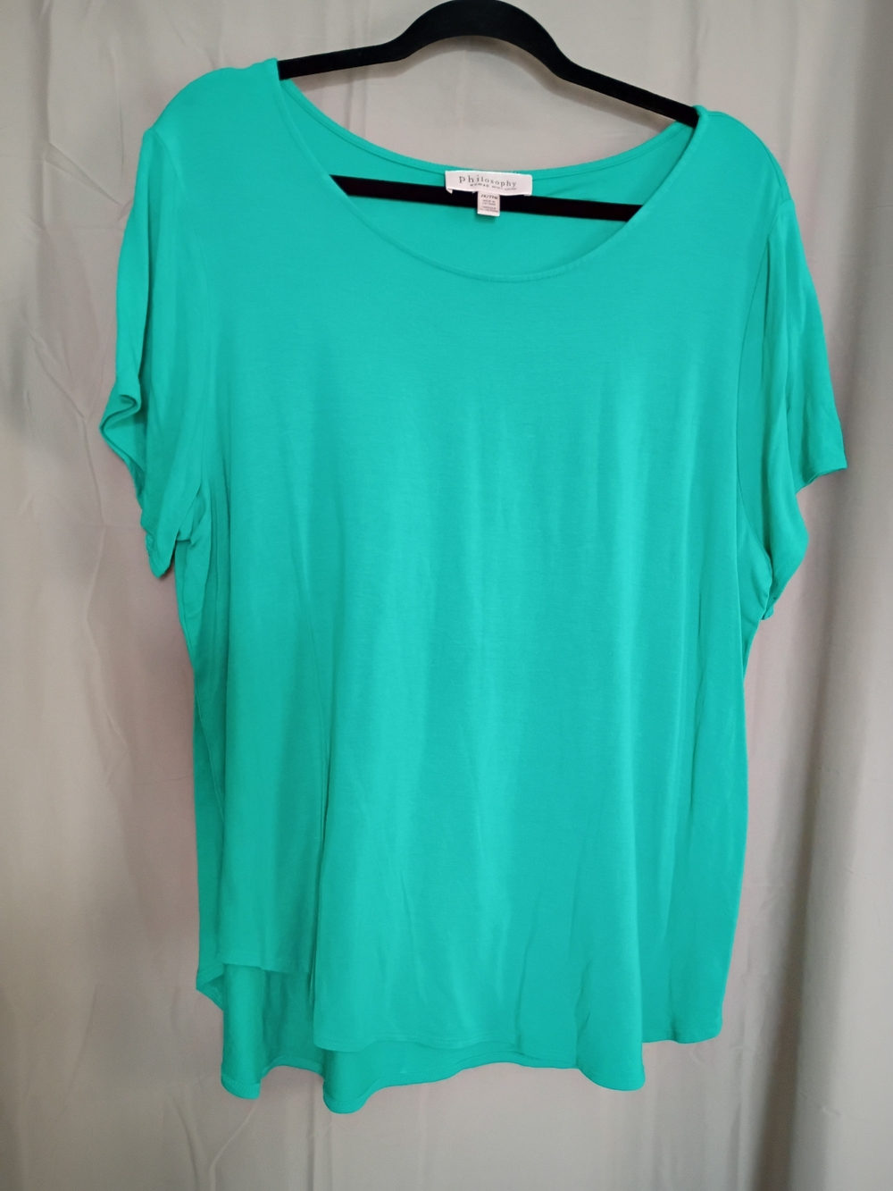 Philosophy Bright Teal Short Sleeve Scoop Neck Top